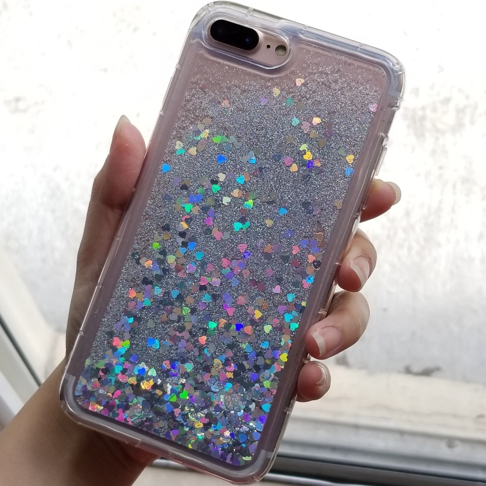 iPhone Silver Holographic Glitter Case - Picture 1 of 4